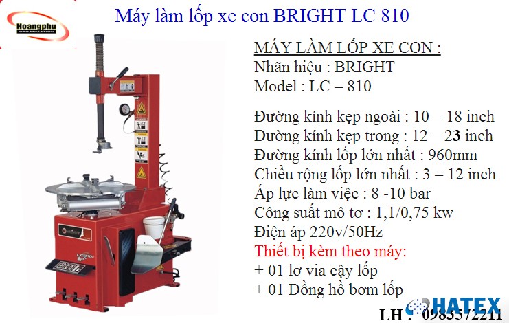 Máy ra vào lốp xe máy Bright LC 810